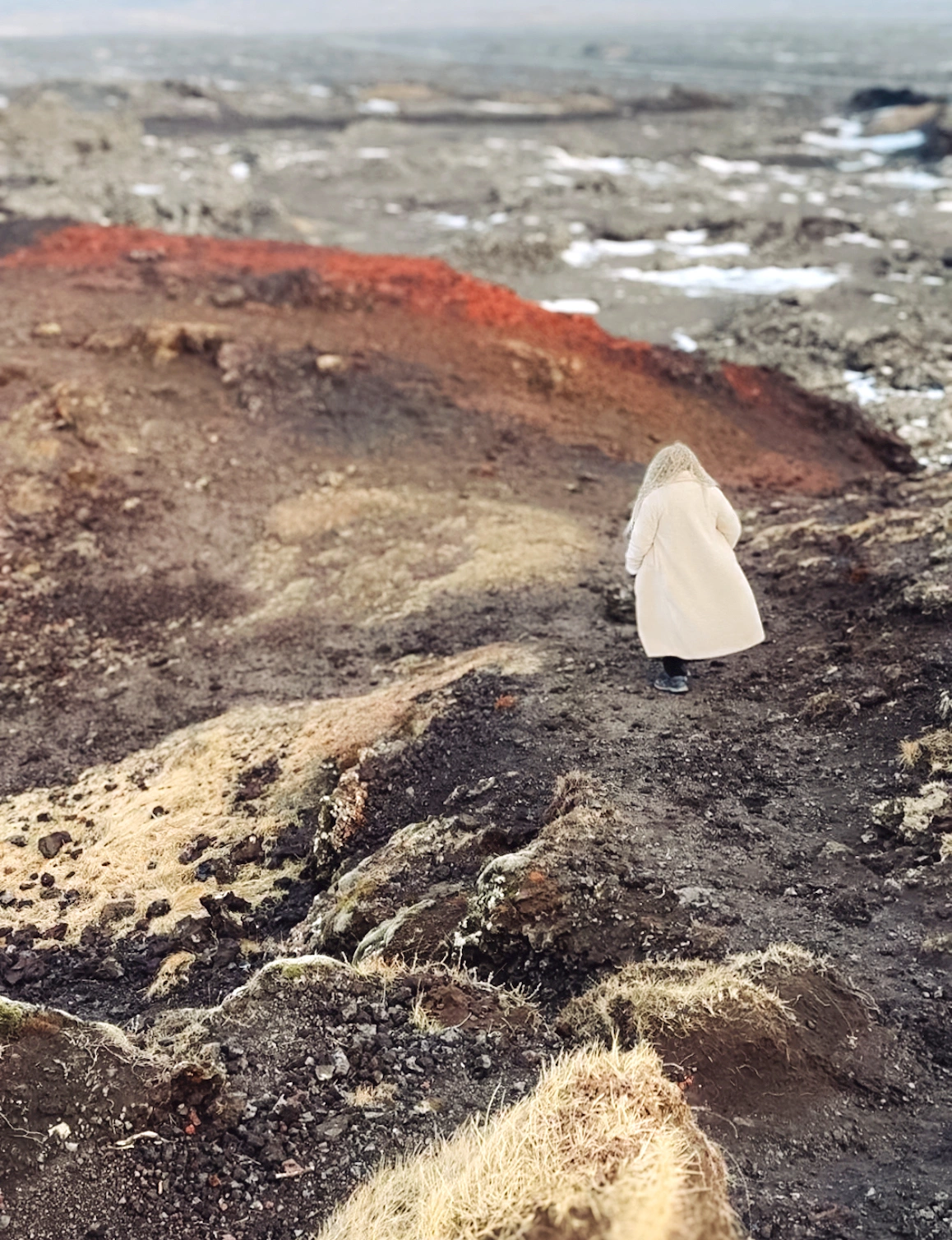 Women in one of Icelandic hidden gems Mars (Sólkerfið á Reykjanesi)