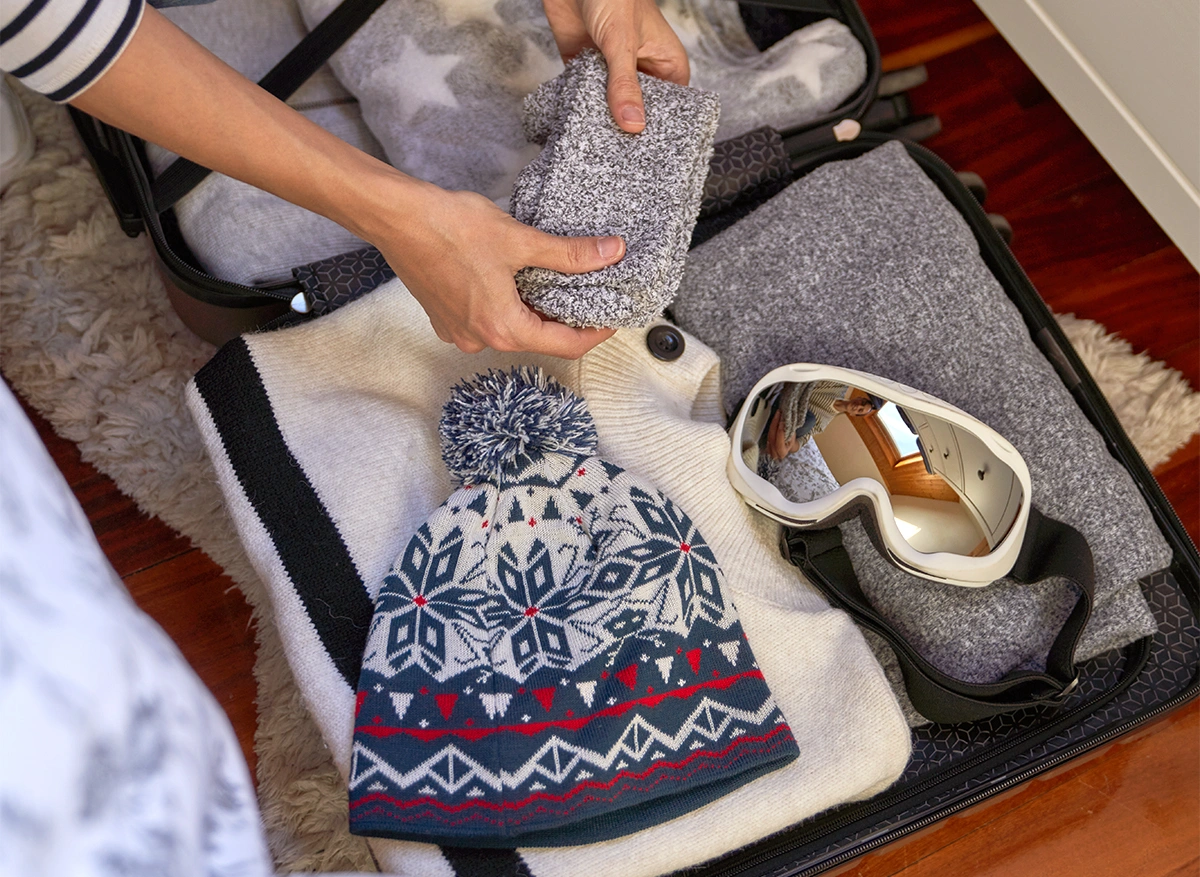 Luggage with winter clothes