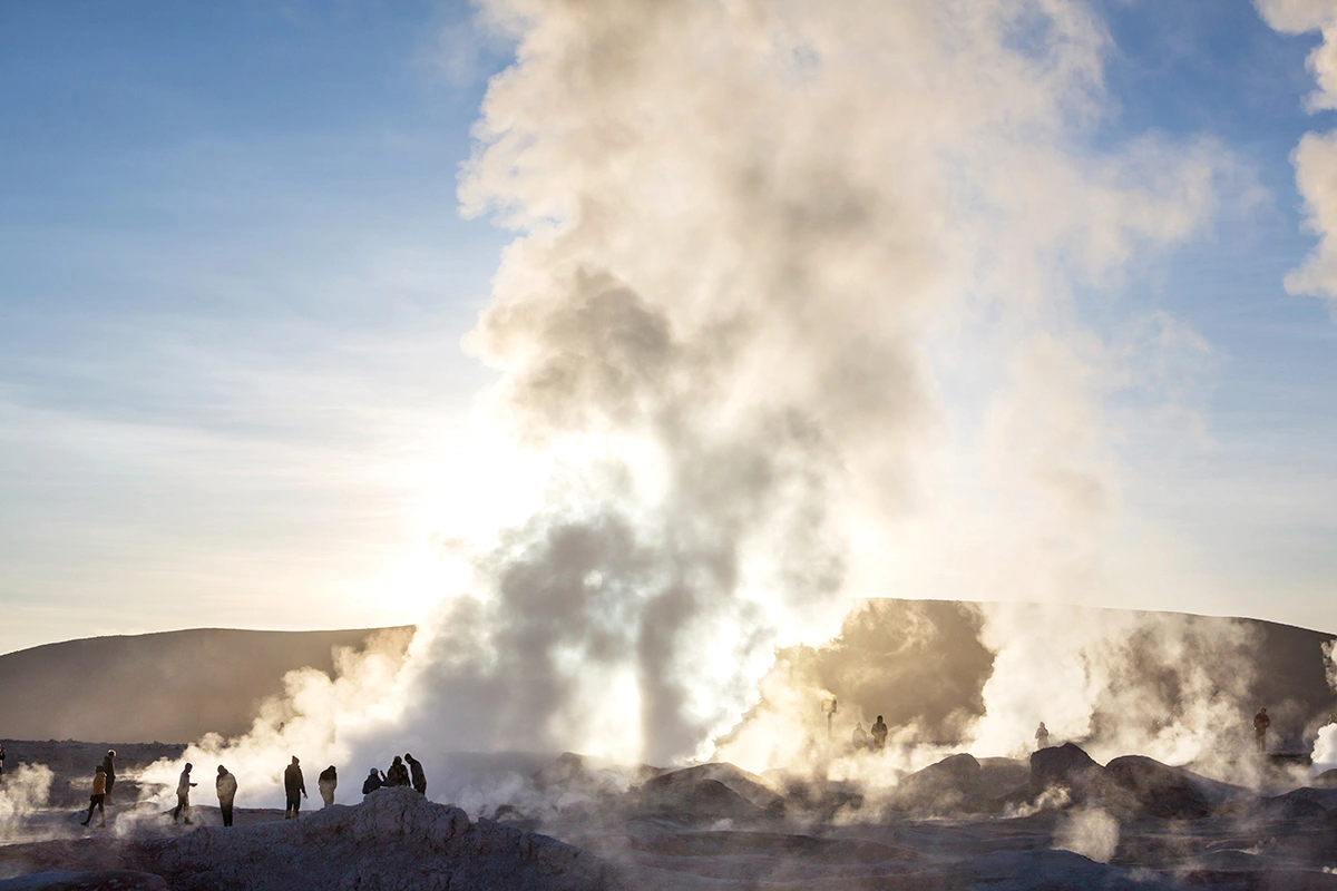 Geysir erupting in Iceland